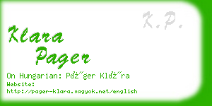 klara pager business card